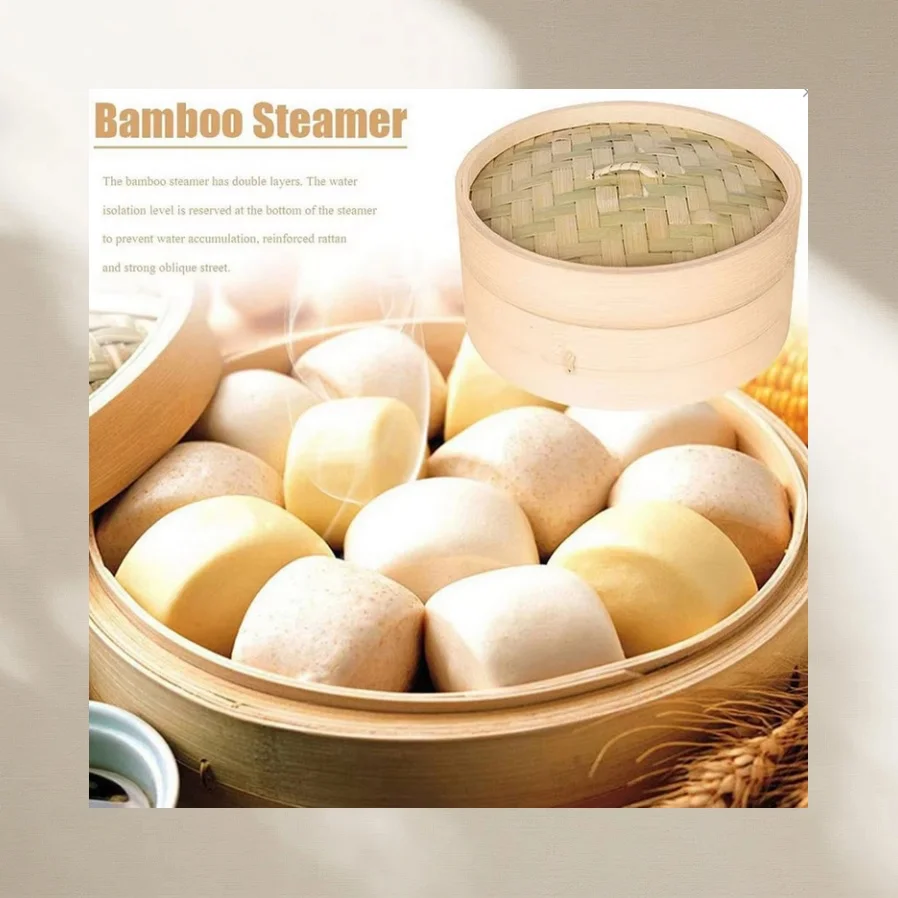

Natural Basket Heat Resistant Kitchen Accessory for Dumplings Eggs Vegetables Desserts Rice Corn Potatoes Bun Food Cage Kitchen
