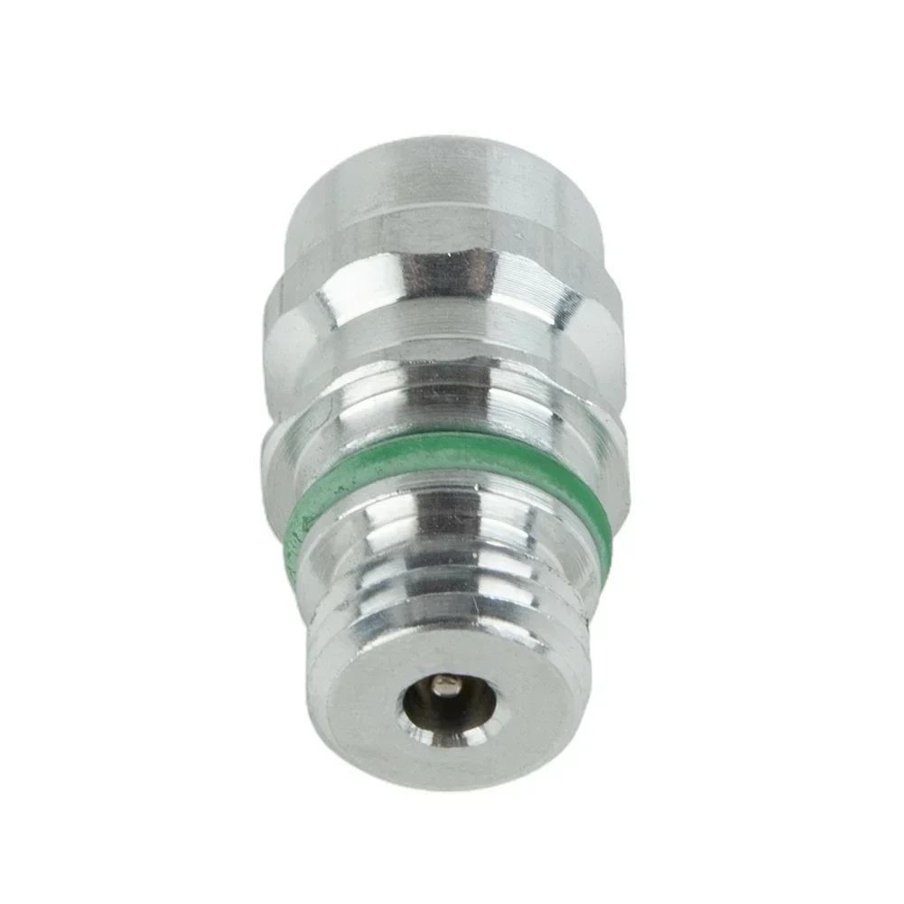 

1X A/C Service Valve High-Side R-134a Port-Adapter With Replaceable Conditioner A/C Valve Cores OE Type Fitting (M12X1.5) Thread