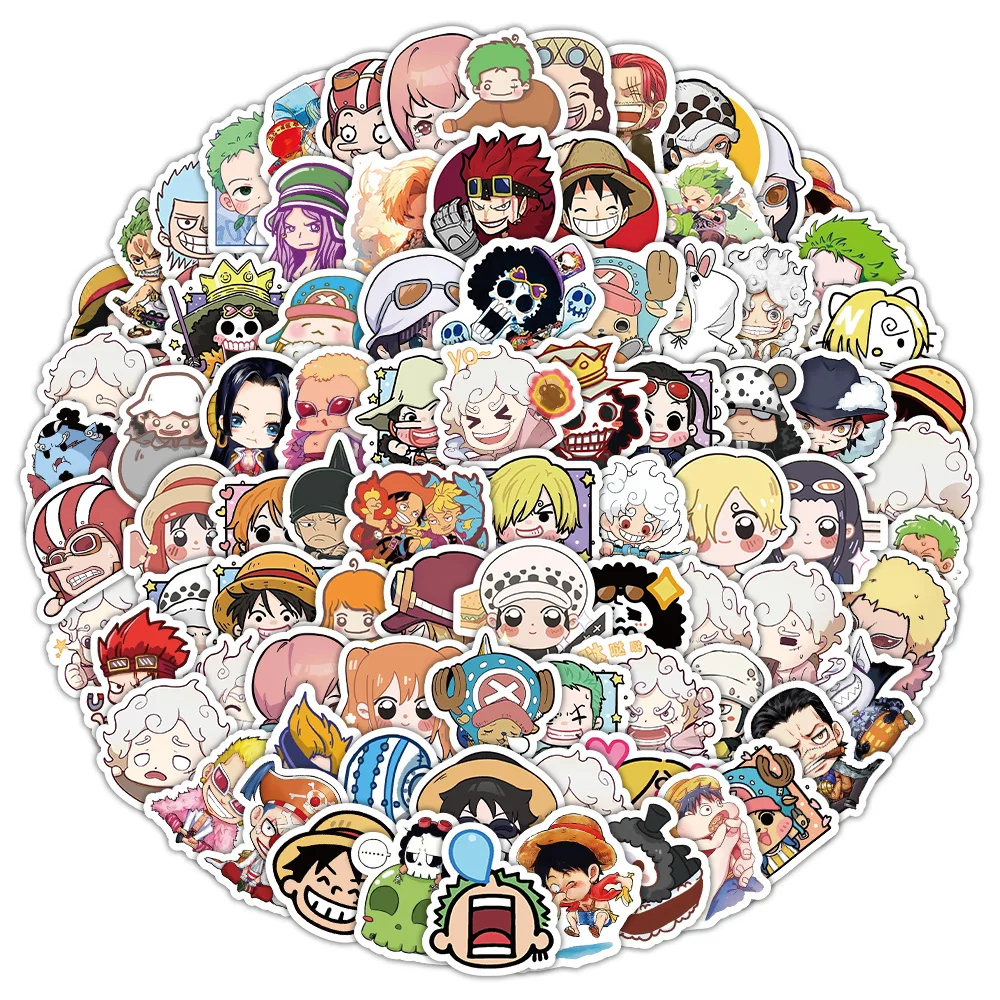 10/50/100PCS Cute One Piece Anime Cartoon Stickers DIY Bike Travel Luggage Guitar Laptop Waterproof Cool Decals Kid Toy Sticker