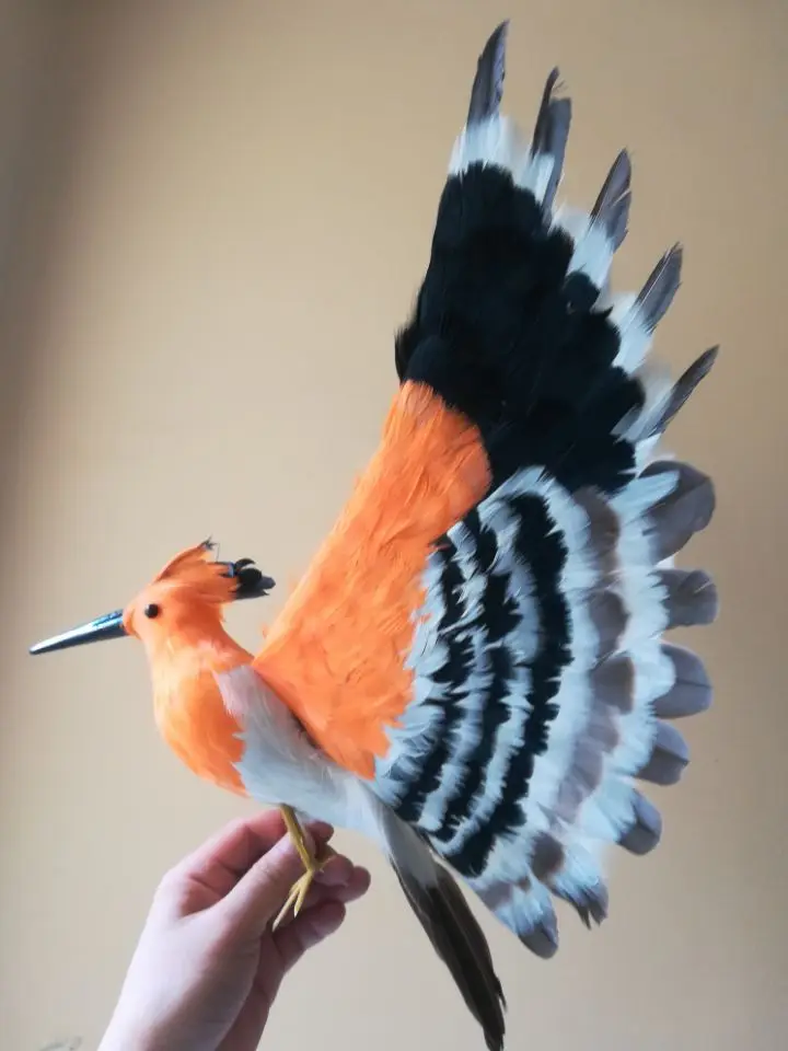 Prawdziwe ptaki kolorowe pióra Hoopoe model ptaka skrzydła hoopoe dekoracja ogrodowa rekwizyt zabawka prezent 35x55cmh1484