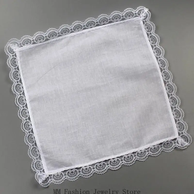 

D0UB SICKERCHIEF Кружевое края Hankies 10x10INCH