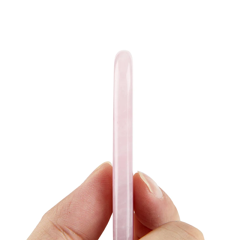 Juego de masajeador facial de cuarzo rosa, tabla de raspado con rodillo, adelgazamiento facial, belleza, piedra Natural Guasha, palo de masaje de doble punta