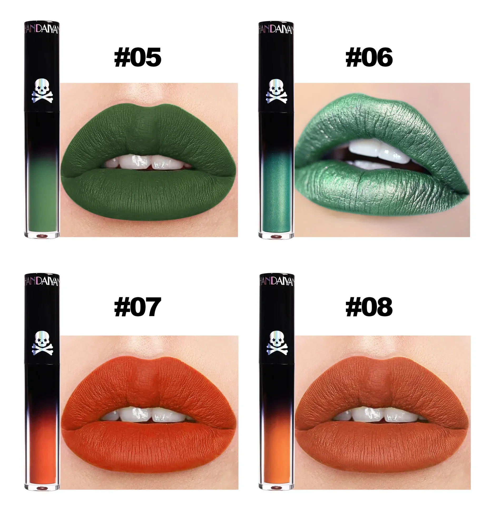 Black Green Purple Lipstick Christmas Halloween Lip Makeup Tint Moisturizing Waterproof Matte Lipstick Lip Pigment