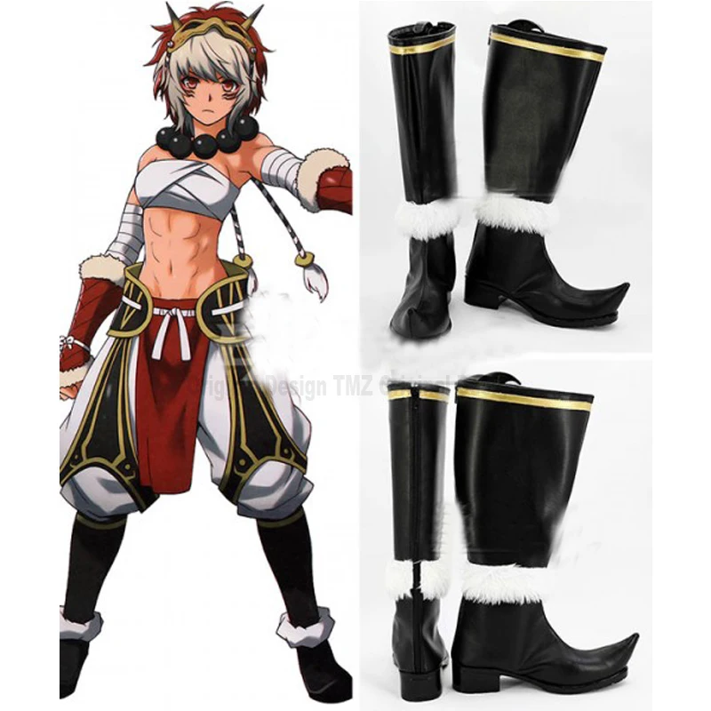 

Fire Emblem Fates Rinkah Black Cosplay Shoes Boots Halloween Carnival Cosplay Costume Accessories