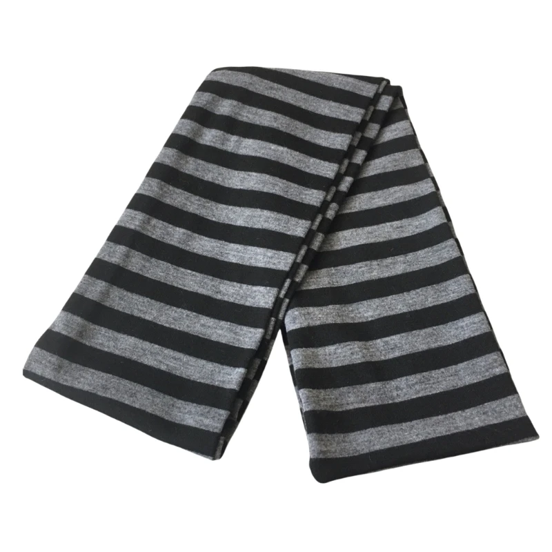 Cosplay Striped Scarf for Adult Unisex 2000s Long Thin Scarf Spring Autumn Skinny Scarf Harajuku Scarf Daily Use Neck Wear