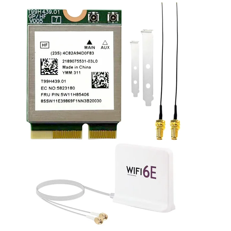 

MT7927 Wifi7 Card+Wifi6e Antenna 8774M 2.4G/5G/6G Tri-Band BT5.4 Wireless Wifi Card Gigabit Wireless Network Card