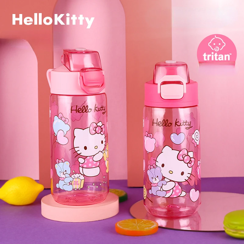 Sanrio Kuromi My Melody Cinnamoroll Hello Kitty Children Summer Drink Straw Cup School Students Kids School Water Cup