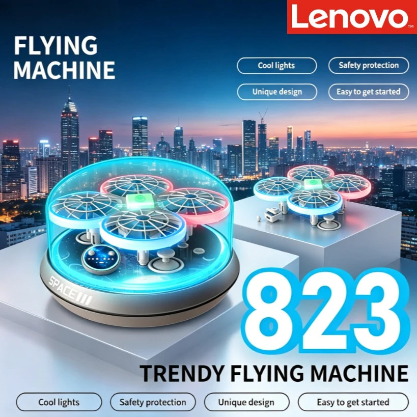 

Lenovo 823 Mini RC Flying Drone Multi Color LED Light Mode Kids Toy Stylish Ornament Indoor Outdoor Aircraft