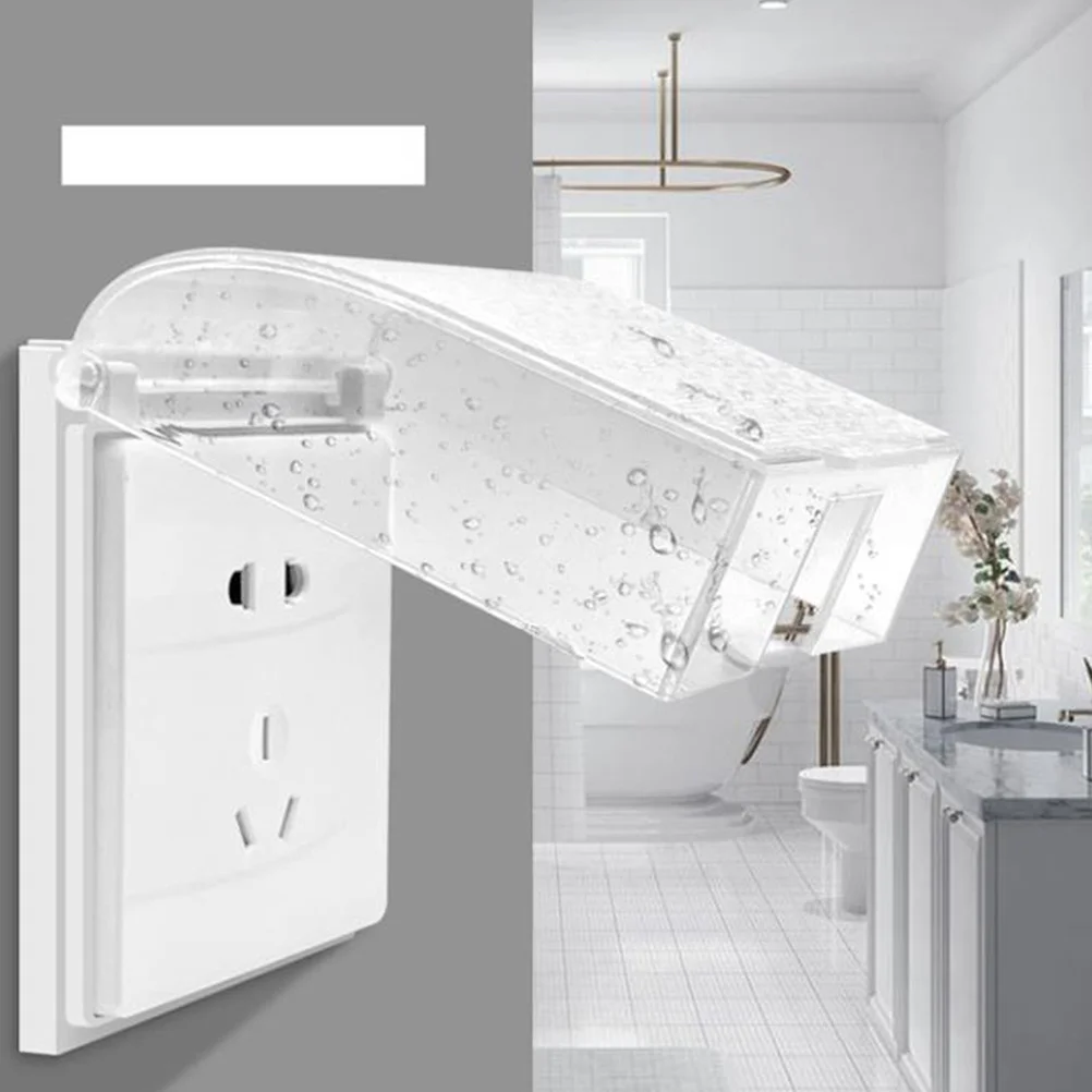 

2Pcs Waterproof Wall Socket Protector Box Splash Proof Cover Durable Pc Material for Living Room Bedroom Office Use