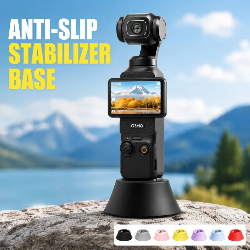Soft‑rubber Anti‑slip Stabilizing Base Compatible for DJI Osmo Pocket3 Pocket4 Camera Firm‑grip Desktop Mount Practical Gimbal