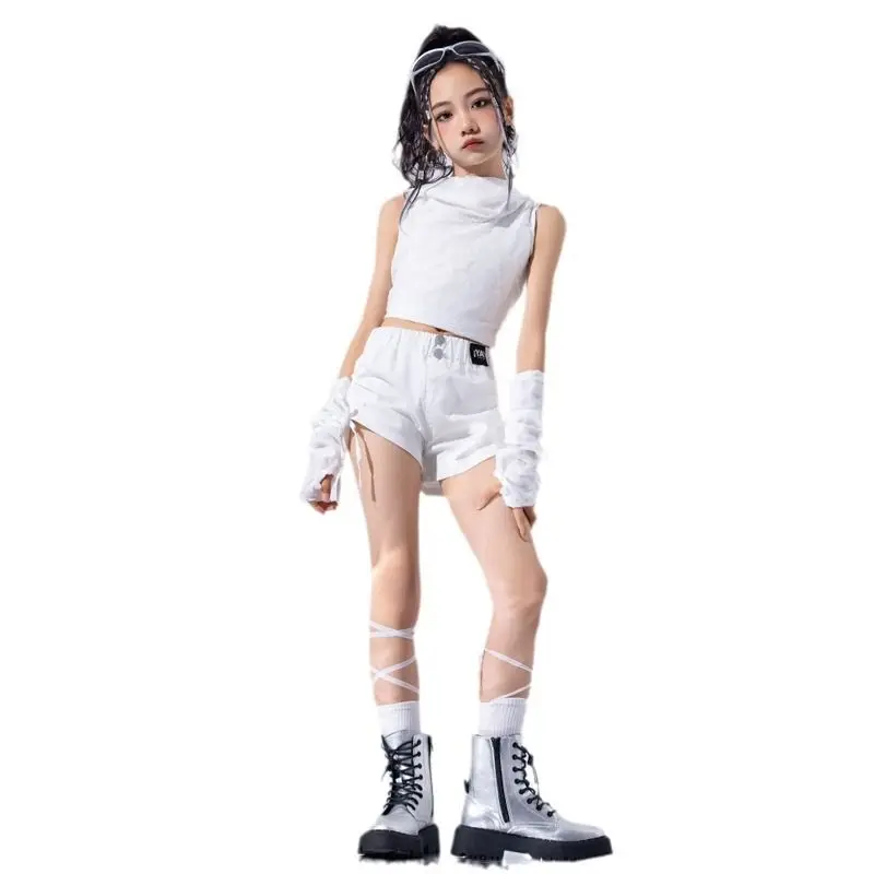 

Hip Hop Kids Tassels Crop Top Street Dance Cargo Pants Girls Hot Pants Streetwear Children Jazz Costume Stage Shorts Clothes Set