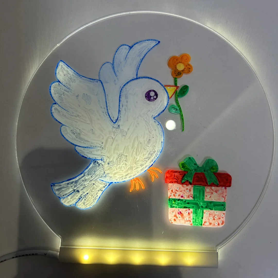 Drawing board DIY children's luminous handmade toy writing board dust-free handwriting board blackboard material LED