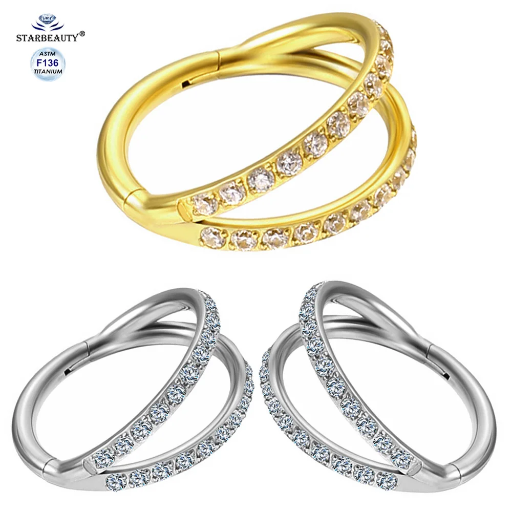 

Starbeauty 8/10/12 мм топ ASTM F136 титановые кольца для перегородки кольцо для пирсинга носа кликер Daith завитка ушной раковины губы роук мочки раковины серьги