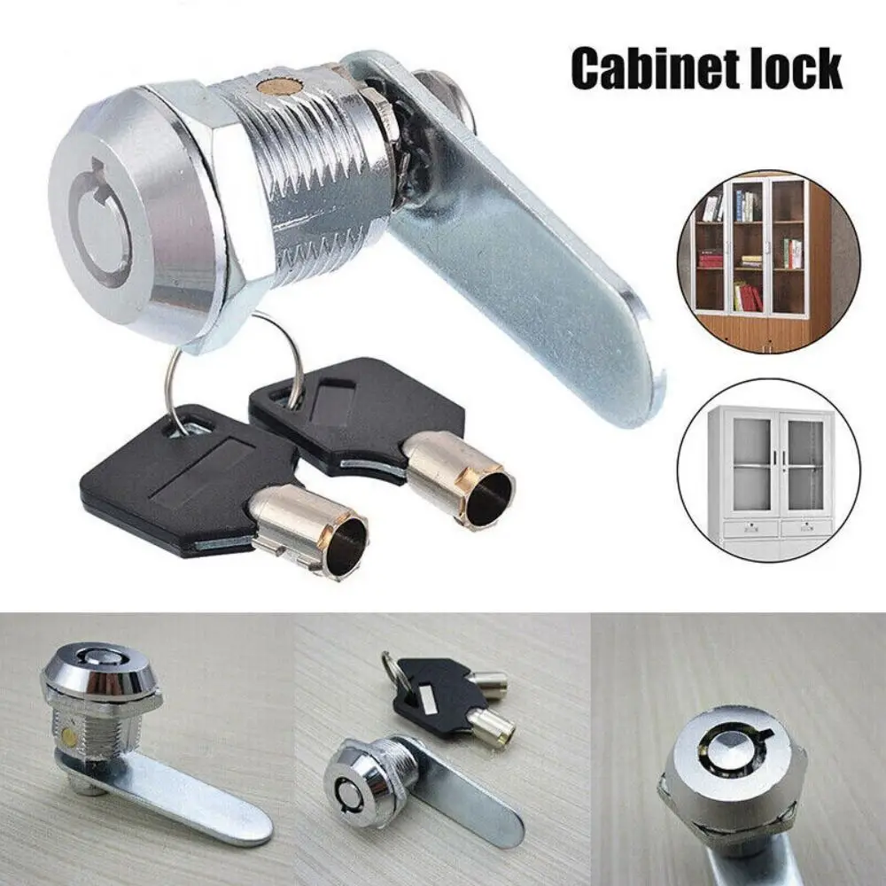 Safe Deposit Box Locks with 2 Keys File Metal Cabinet Power Distribution Box Mechanical Tongue Lock Table File Drawer Desk