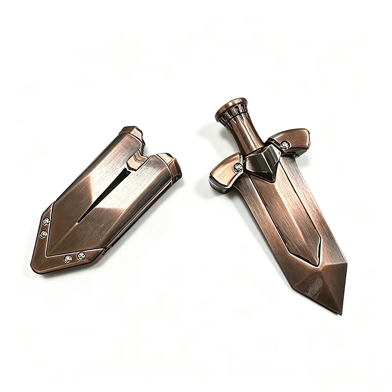 Fingertip Gyro Sword Pulling Push Card EDC Decompression Toy Push Slider for Relieving Stress and Relaxing Office Desktop Toys