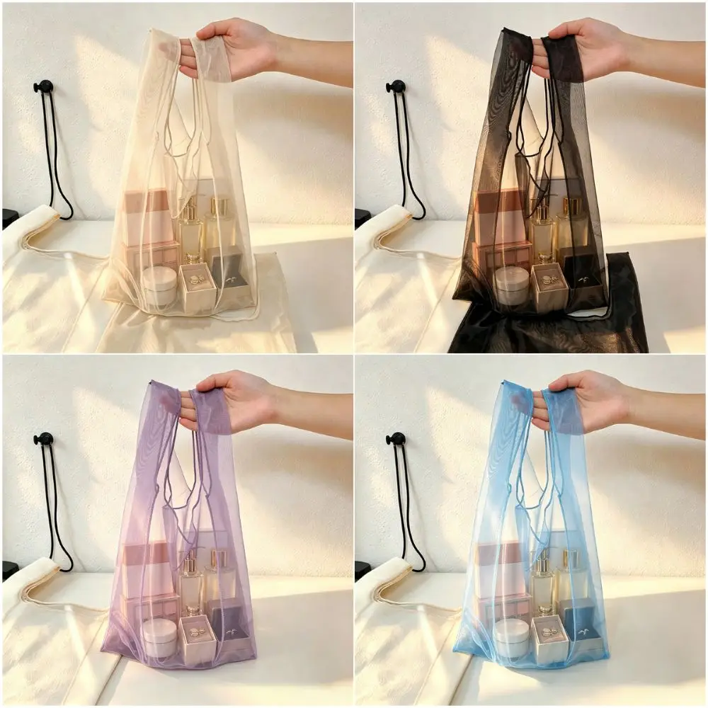 Creative Organza Tote Bag Large Capacity Multicolor Gift Bag Gauze Storage Bag Shopping