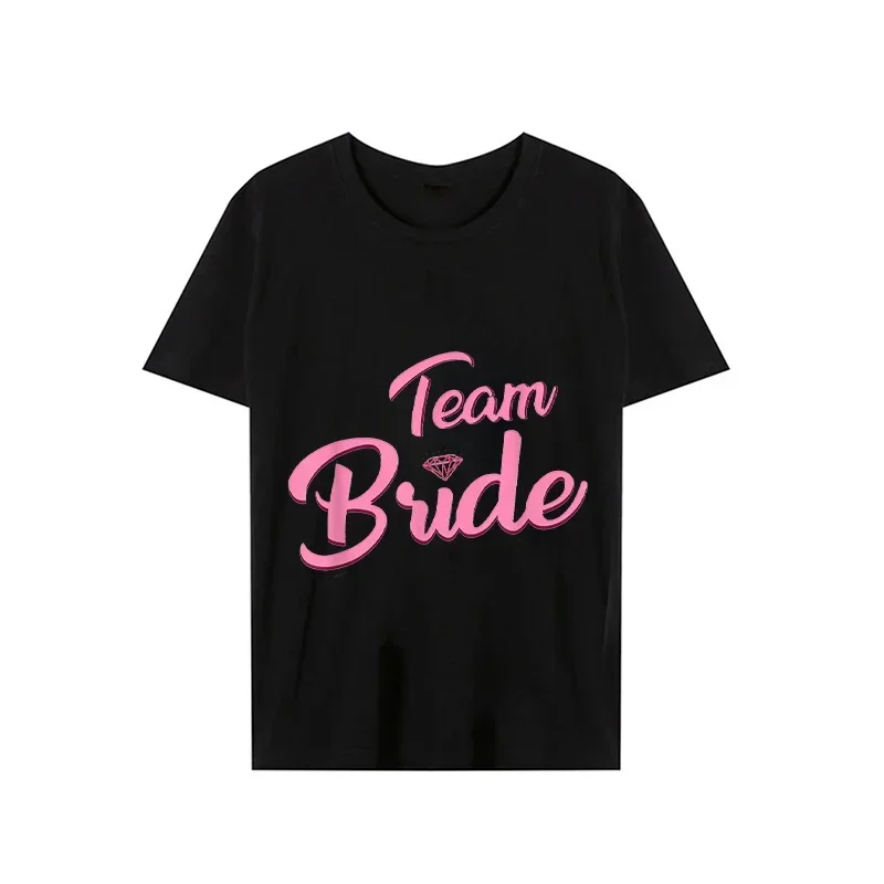 Camisetas del equipo de la novia para dama de honor, camisa informal de manga corta para despedida de soltera, Verano