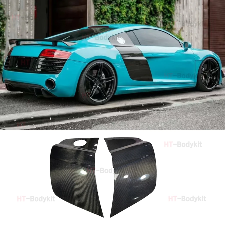 For Audi R8 V8 V10 2-Door 2008-2015 Blade Fenders 2PCS Real Carbon Fiber Car Racing Side Door Fenders Blade Panels Flares