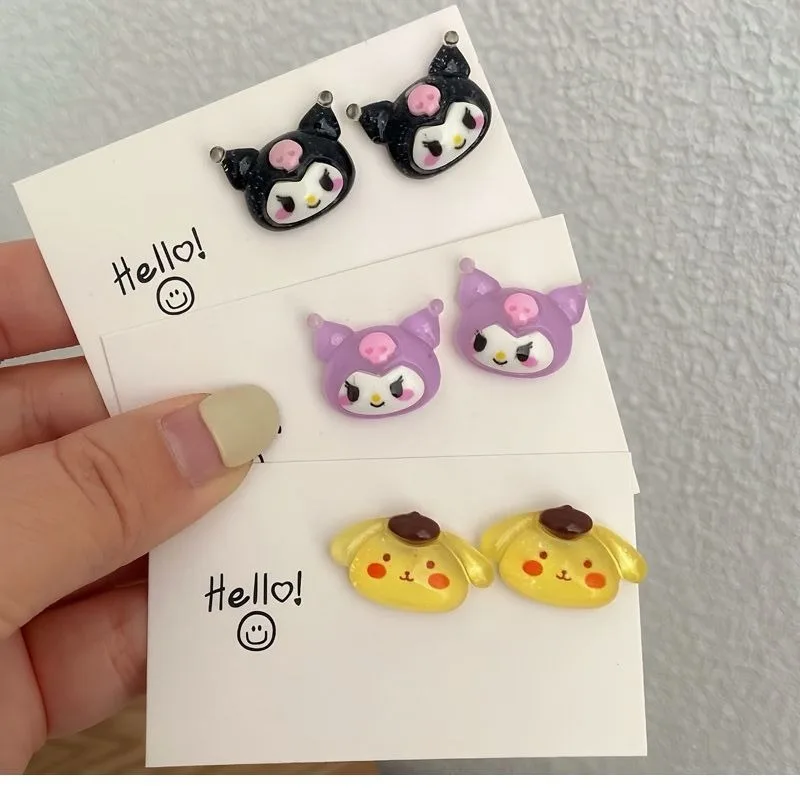 헬로 키티 귀걸이 귀여운 애니메이션 만화 액세서리 카와이 숙녀 달콤한 용품 데스크탑 장식품 도매 소녀와 학생
