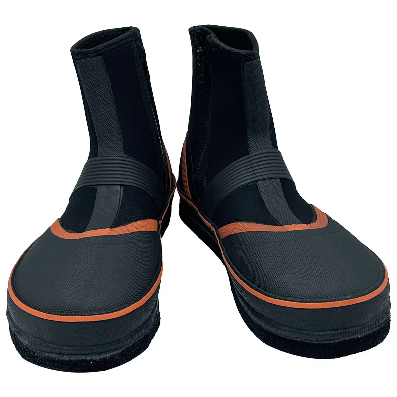 Nuevo Popular Naranja impermeable antideslizante al aire libre Botas de lluvia de goma Botas cortas adecuado para acampar jardinería diversas ocasiones