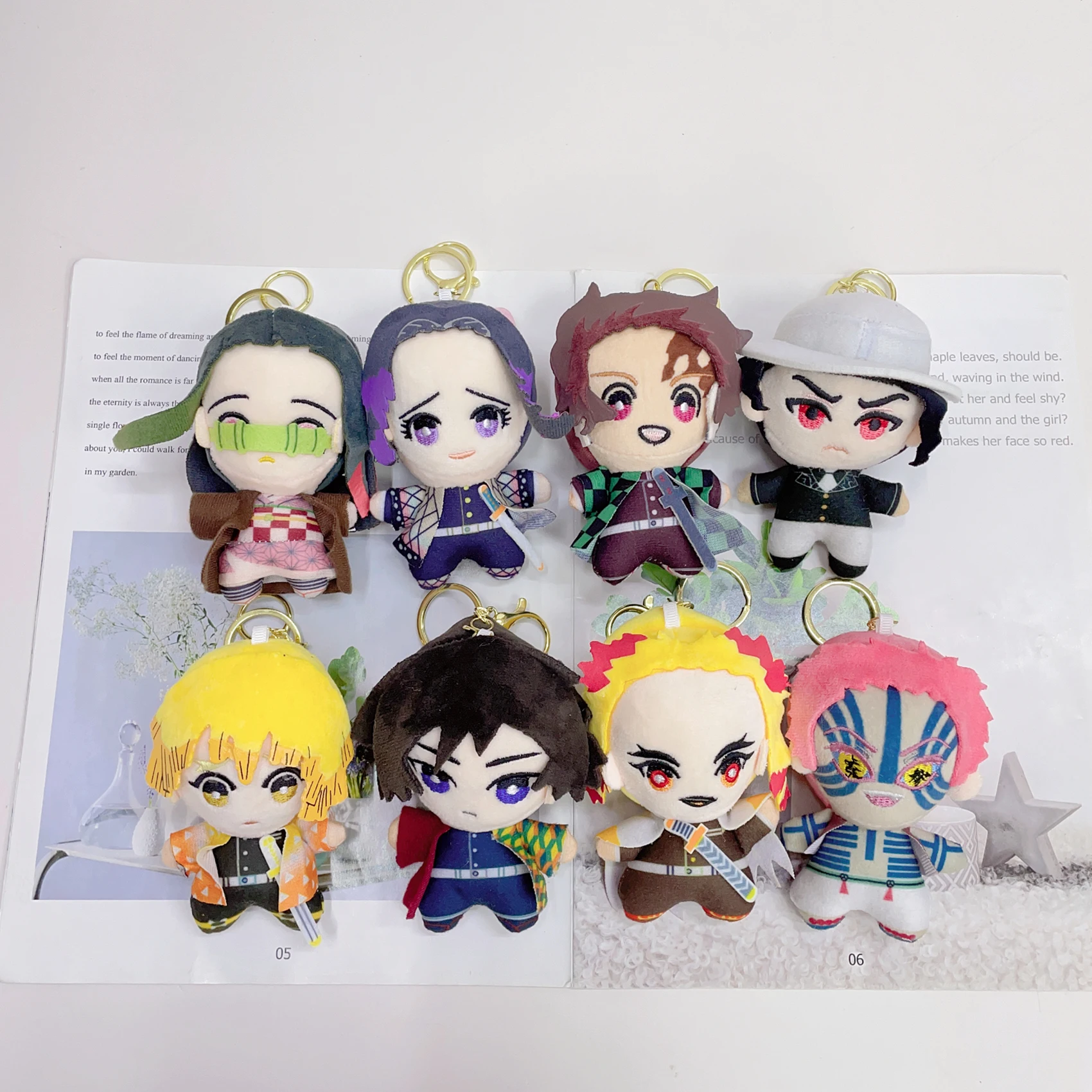 

Demon Slayer Plush Toys Anime Figure Kamado Tanjirou Zenitsu Inosuke Kamado Nezuko Cute Cartoon Stuffed Dolls Gift Keychain