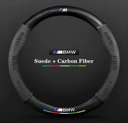 Car Suede Carbon fiber Anti-slip Steering Wheel Cover For BMW M E46 E39 E60 E90 E91 E36 E87 F10 F20 F30 X1 X3 X4 X5 X7 M3 M4 M5