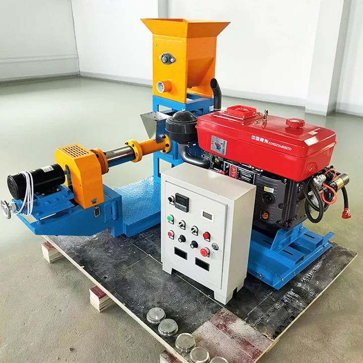 AIROW Diesel Driven Floating Fish Feed Extruder Machine Single Screw for Small and Medium Farms Energy Saving Design