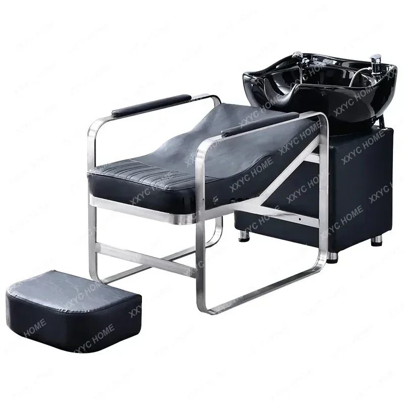 

Men's Shaving Salon Chair Hair Spa Massage Bed Shampoo Bowl Sink Washing Aesthetic Interior Headspa Table Water Japanese Beauty
