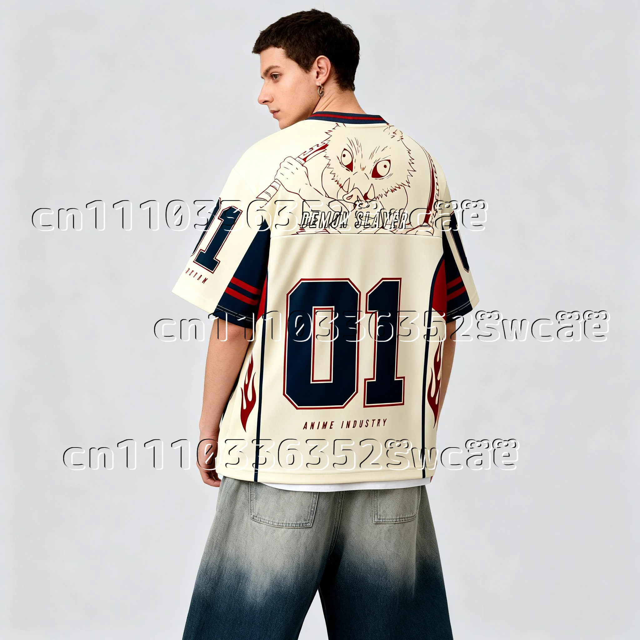 FamilyMatching 2026 Demon Slayer Adult and Kids American-Style Jersey T-Shirt, Multi-Character 3D  Trendy Anime Short Sleeve