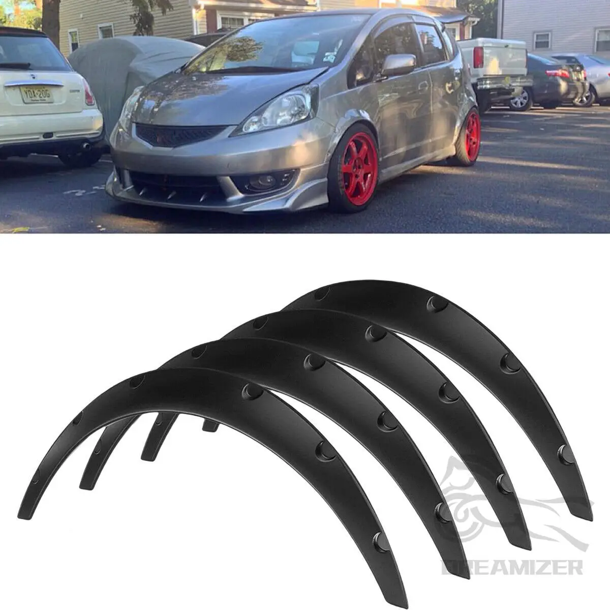 4pcs/Set Universal Car SUV Off-Road Fender Flare Wheel Arch Protector Wheel Eyebrow Fender Mudguards