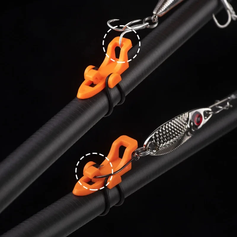 10-40SET Fishing Hook Keeper Lure Bait Holder with 3 Rubber Rings for Fishing Rod Fishing Gear Portable Accessories Fixed Bait