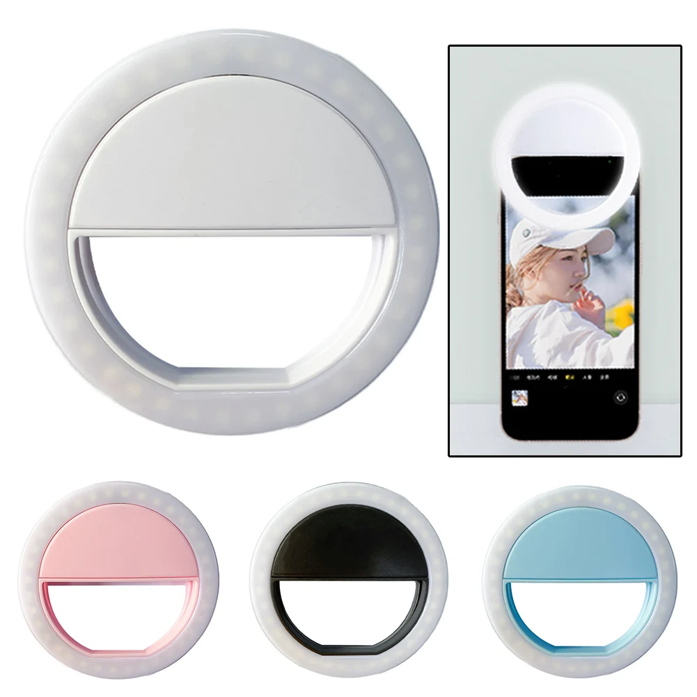 Portable LED Self Timer Ring Light For Mobile Phone Brightness Adjustable Thin Effect Easy And Convenient Selfie Fill Light