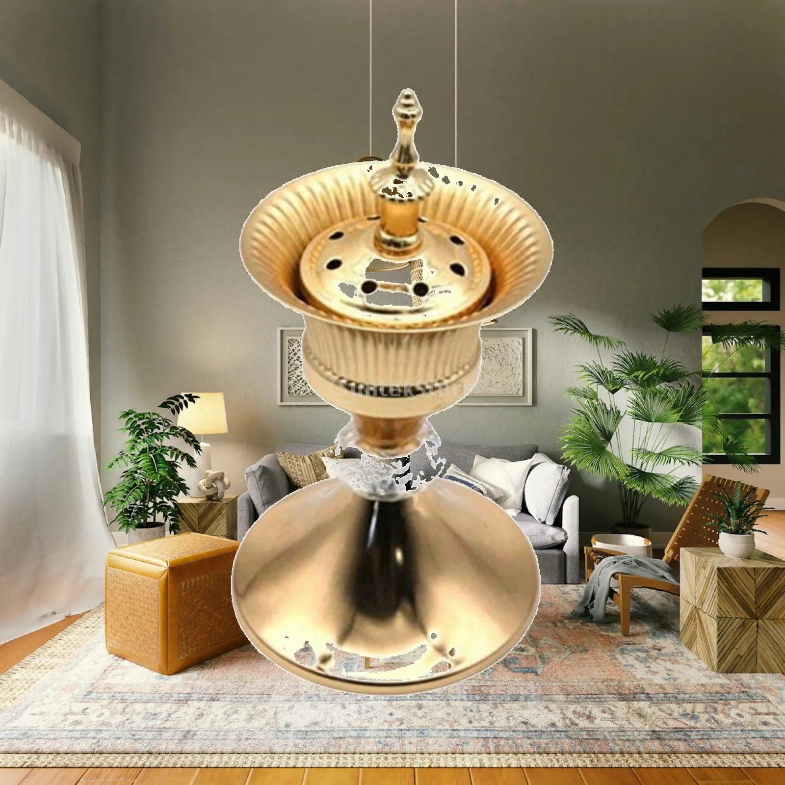 Versatile Home Fragrance Holder Metal Incense Burner Candle Holder with Hollow Design for Warm Evening Glow