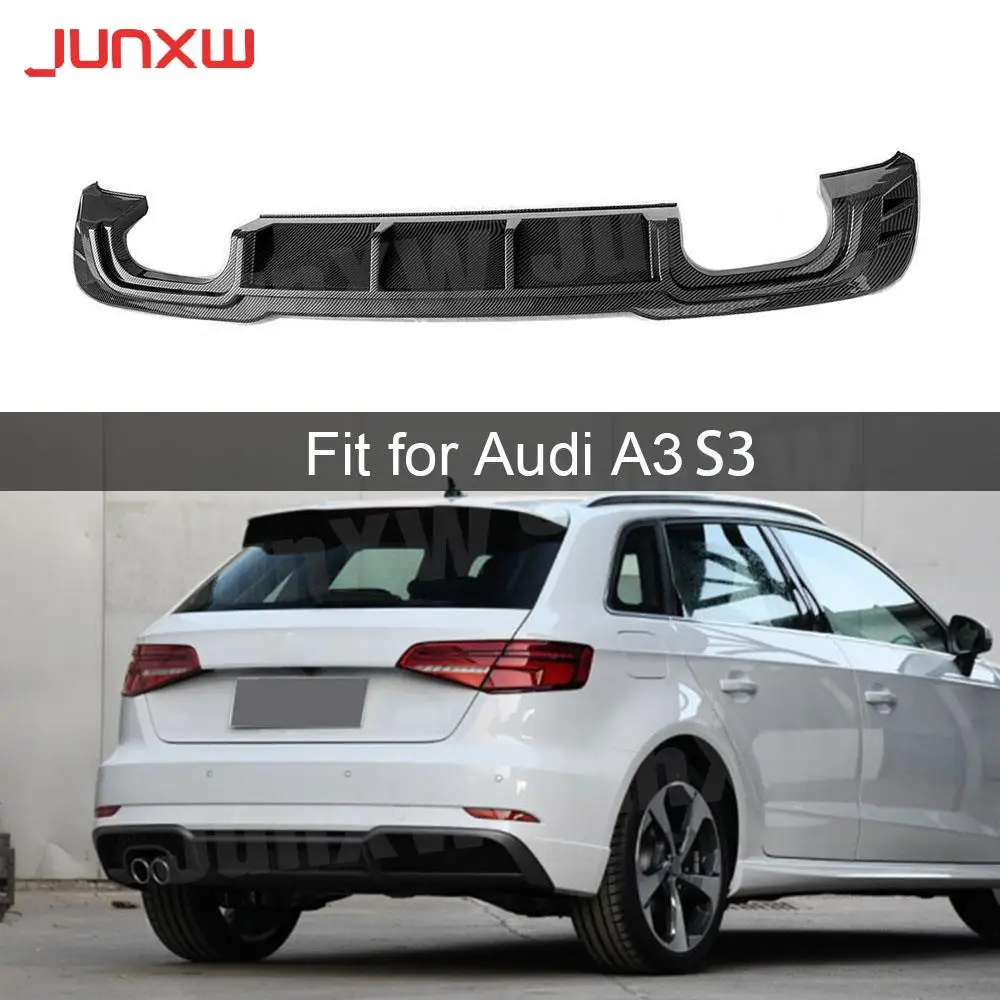 

Carbon Fiber Rear Lip Bumper Diffuser Spoiler for Audi A3 Sline S3 Hatchback 2017-2021 not Standard Bumper Guard ABS Car Styling