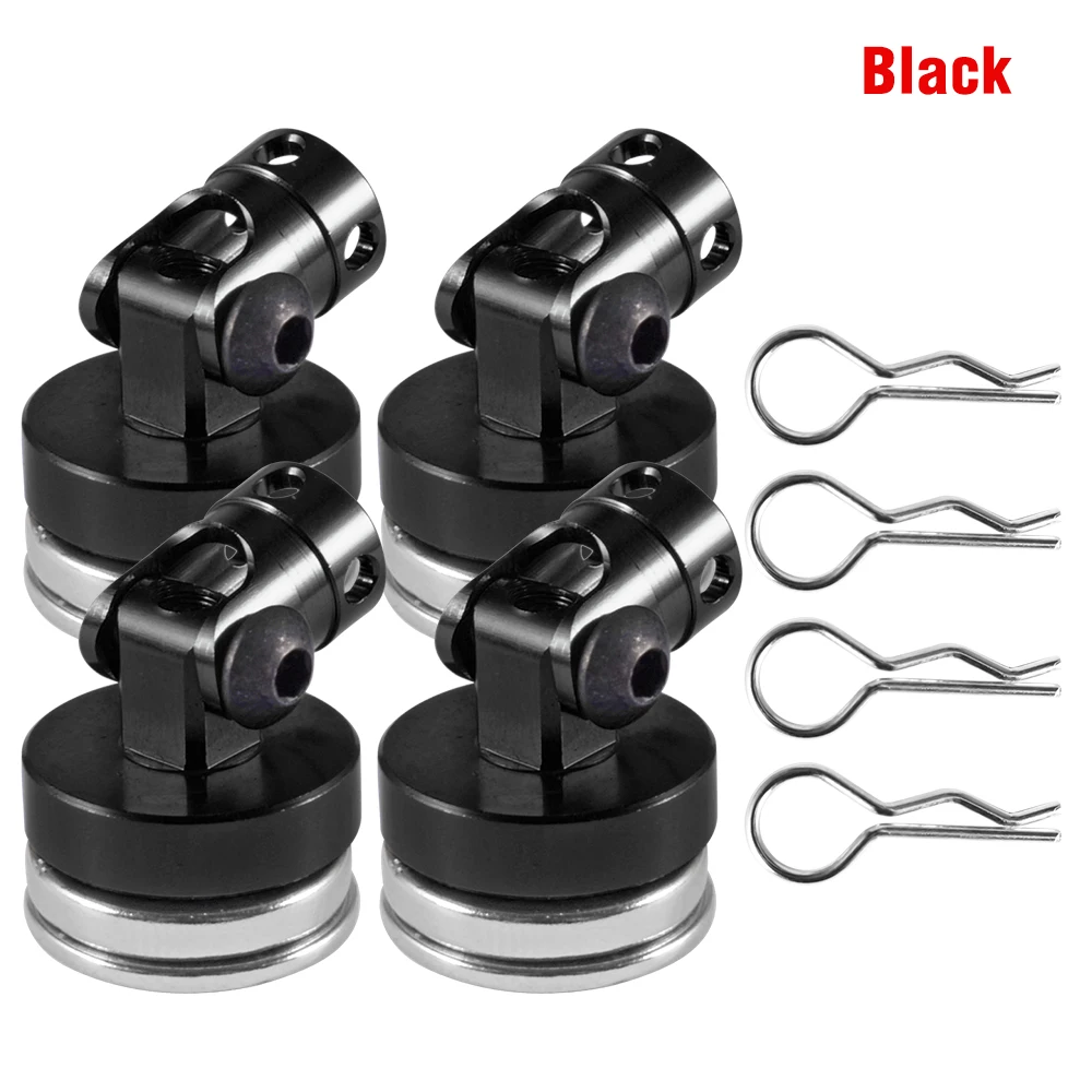 9IMOD 4 Stück RC Magnetische Karosseriepfosten Metall RC Auto Shell Mount Säule mit Clips für 1/10 Axial SCX10 Traxxas TRX4 D90 HSP Redcat