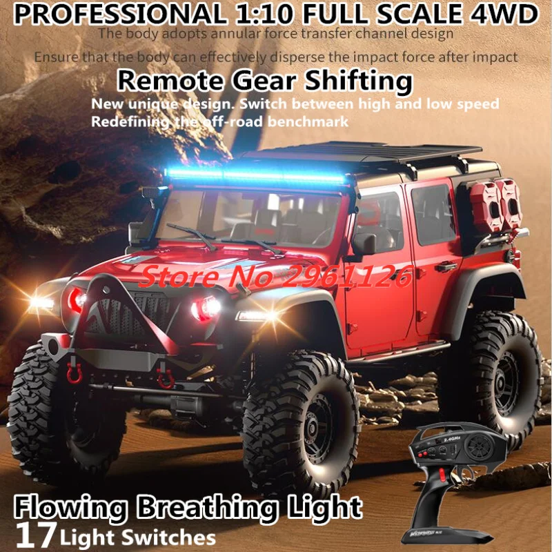 

1:10 Full Scale RTR Version RC Car 2.4G Full Proportional Rock Crawler 4wd Off-road Climbing Car Professional 56CM Large RC Cars