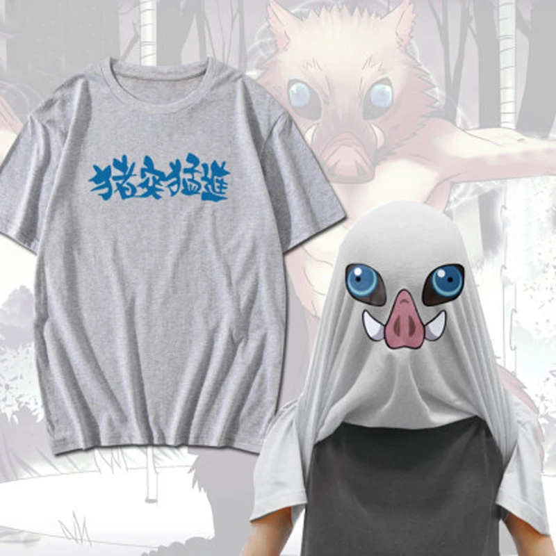 Unisex Anime Hashibira Inosuke Cosplay T-shirts para homens e mulheres, moda estampada verão