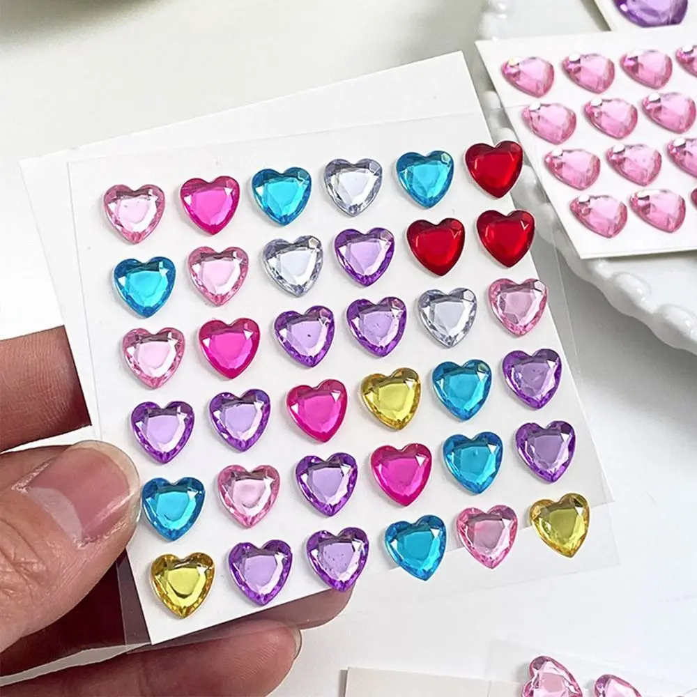 Scrapbooking Hand Account Children Love Heart Rhinestone 3D Crystal Diamond Sticker DIY Children Toys Bling Decorative Sticker