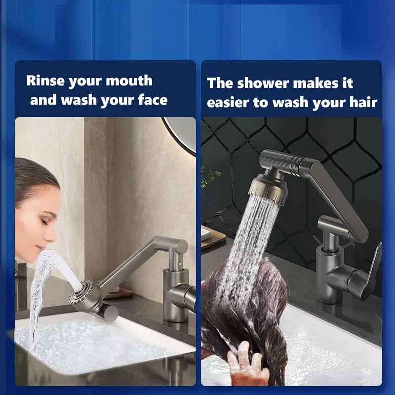 1Piece Universal Rotating Dual-mode Faucet Mechanical Bathroom Sink Faucet Kitchen Bathroom Hot And Cold Home Bathroom Faucet