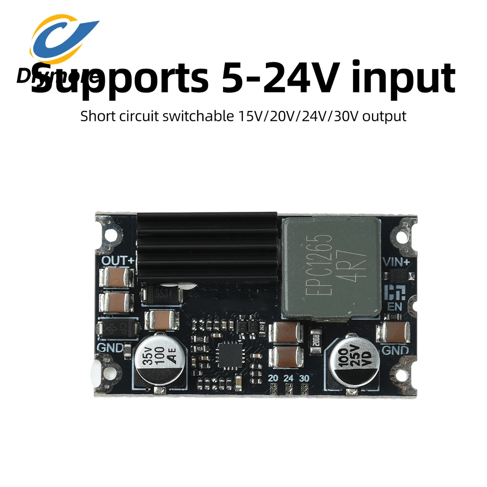DC-DC Step Up Module 300W Boost Converter 5-24V Input to 15V 20V 24V 30V Selectable TVS Protection for Industrial Electronics