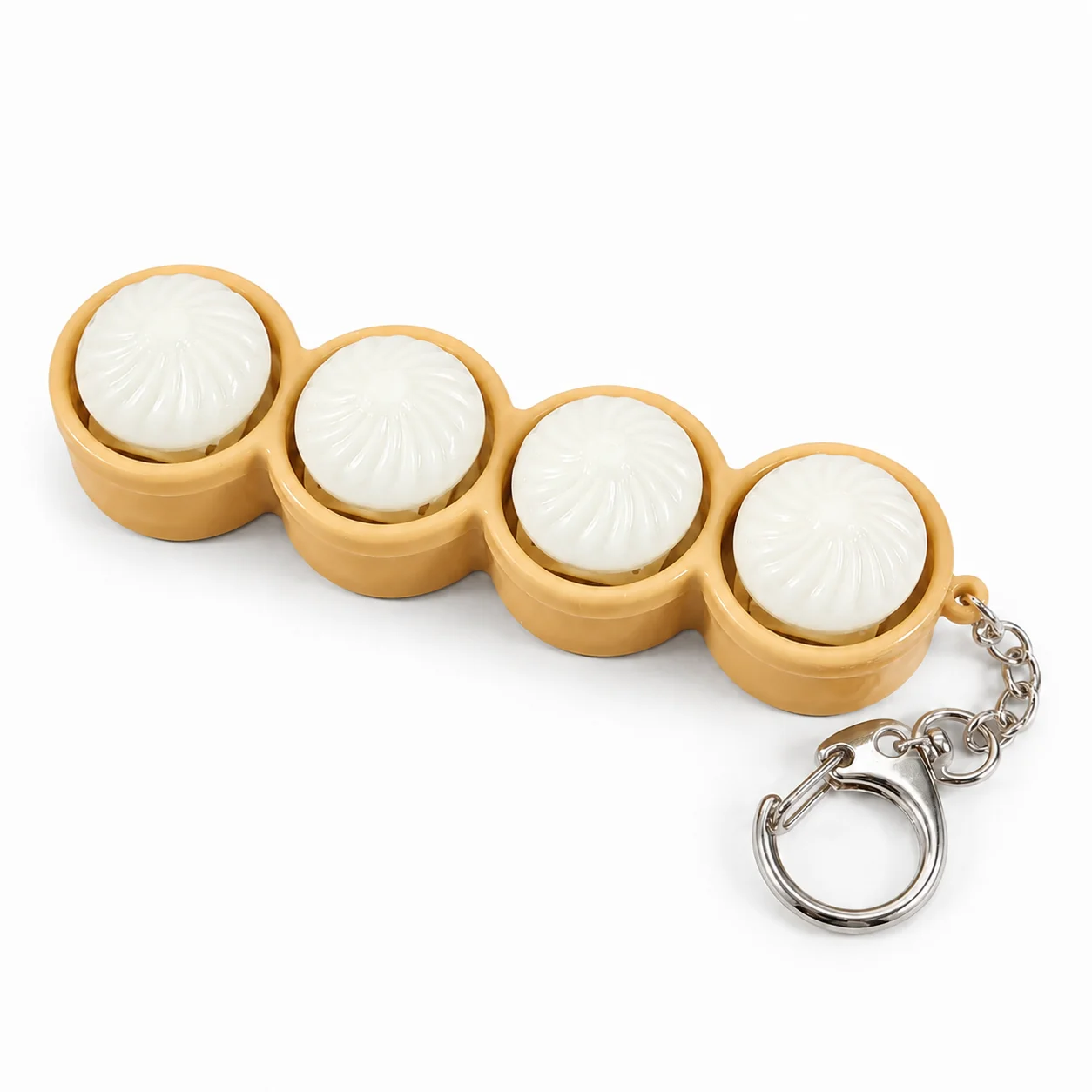 Steamed Bun Keyboard Keychain Fidget Toy Fidget Clicker Decompression Keychains Stress Relief Gadget Interesting Pendant