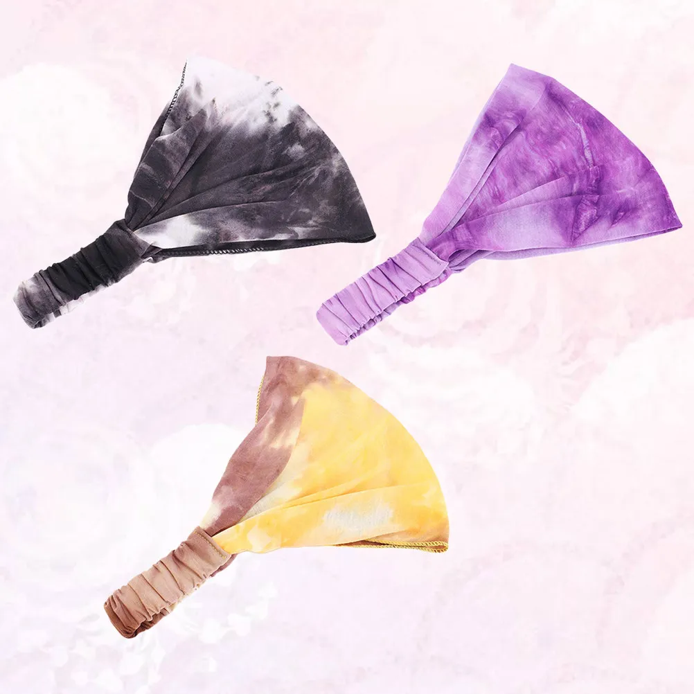 

3Pcs Soft Cotton Hair Bands for Women Adjustable Wide Brim Headwrap with Unique Print and Secure Hold Design Cotton Hairbands