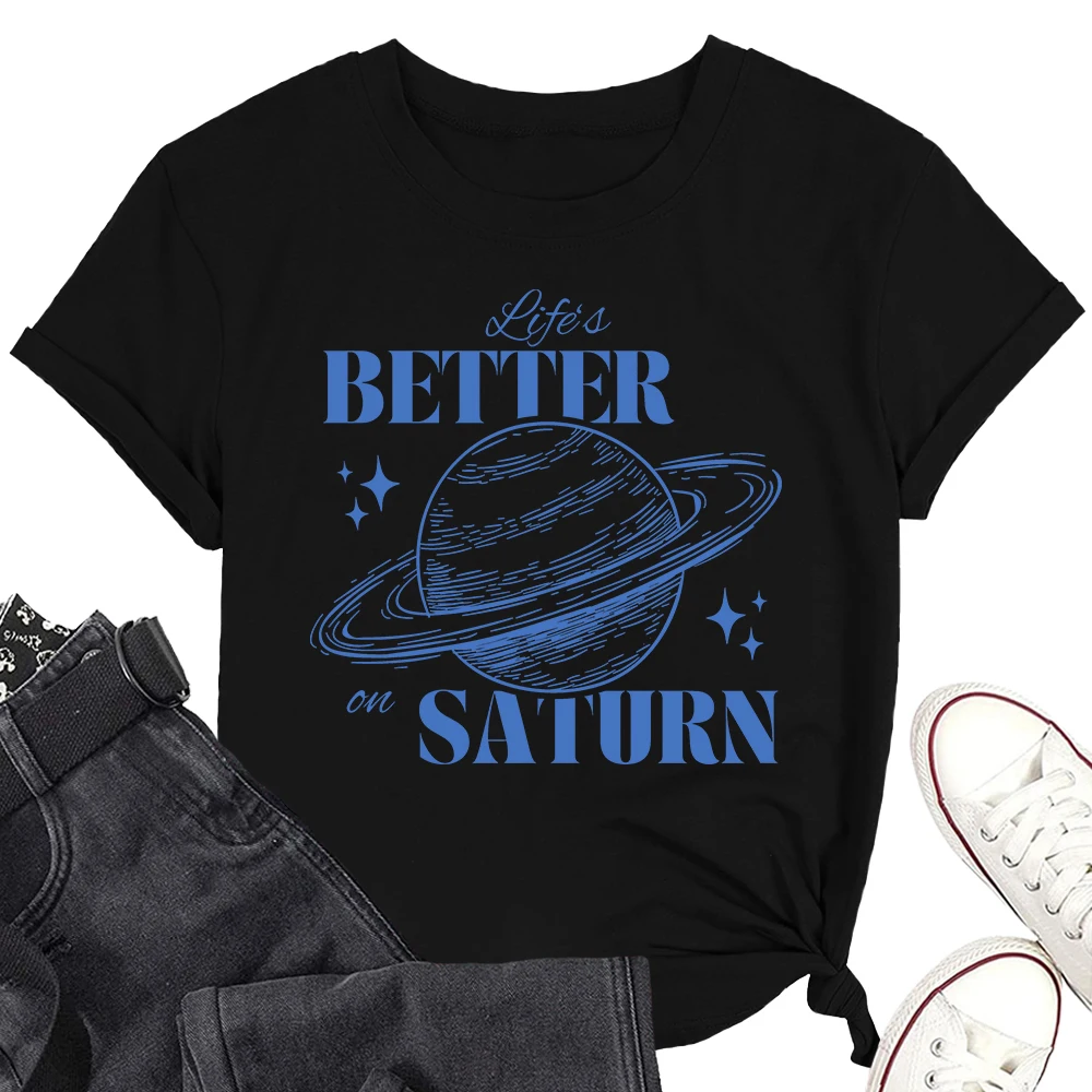 SZA Saturn Music Men/Women Fans Gift Short Sleeve T-shirt Cotton Casual Tee High Quality Shirts