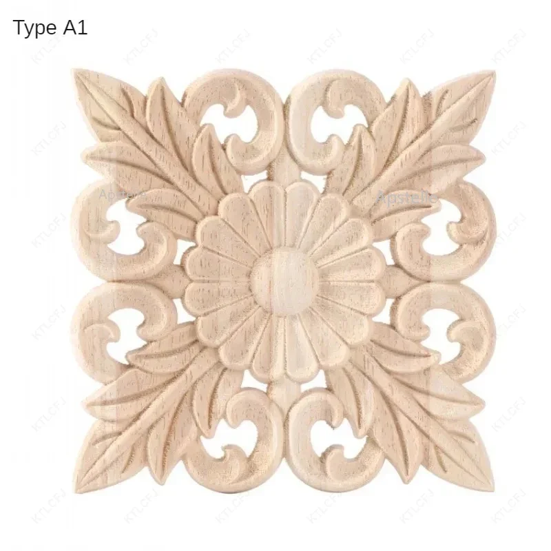 Antique Onlays Moulding Wood Decals for Wall Wooden Appliques for Furniture Home Decoration Accessories Wood Figurines for Decor