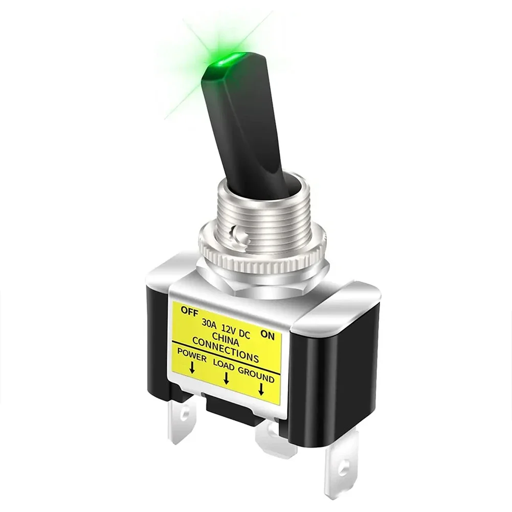 สวิตช์เปิด-ปิดไฟรถยนต์ ASW-07D-2 12V 30A แบบ SPST พร้อมไฟ LED 2 ตำแหน่ง 3 ขา เหมาะสำหรับรถบรรทุก รถบ้าน และงานอุตสาหกรรม