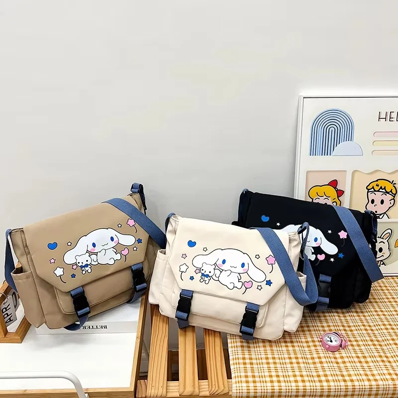 Sanrio Cinnamoroll Cute Printed Crossbody Workwear Bag 2024 New Cartoon Shoulder Bag Large Capacity Classroom Commuter Bag