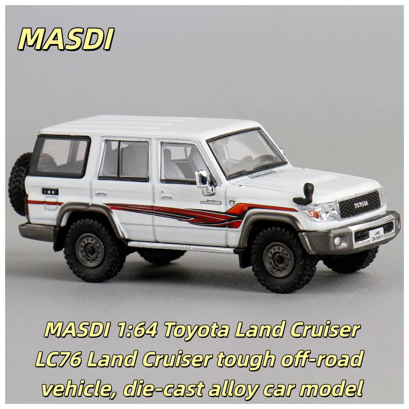 Nouveau produit MASDI 1:64 Toyota Land Cruiser LC76 Land Cruiser véhicule tout-terrain résistant, modèle de voiture en alliage moulé sous pression, cadeau pour garçons.