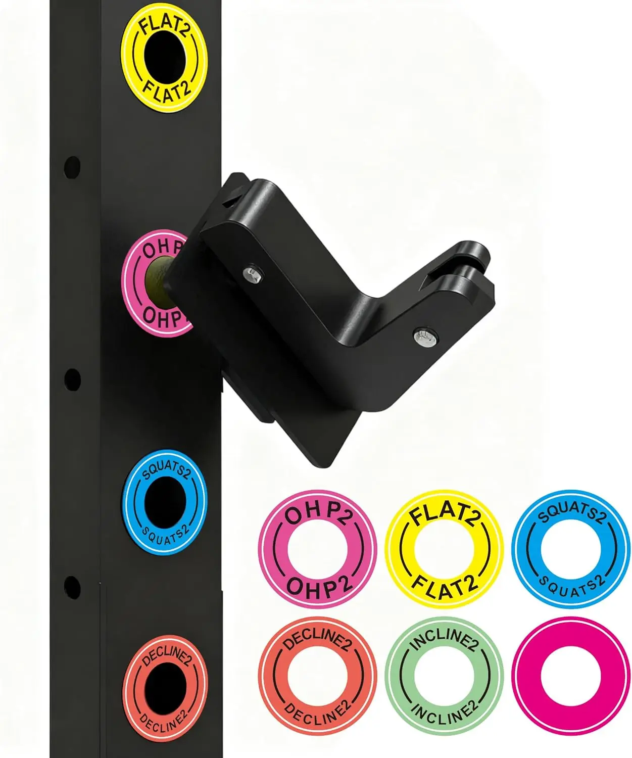 1 Inch Holes 12 Pcs Power Squat Rack Barbell Magnetic Position Markers Reminders Labels