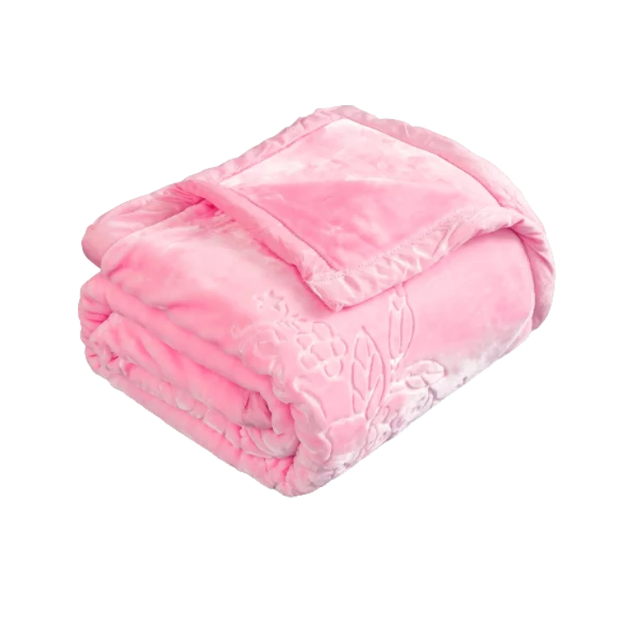 Beautiful New Design Hot Selling Sustainable Anti-Static Floral Solid Polyester Heavy Blanket 6Kg 2Ply 200X230Cm Winter Mink