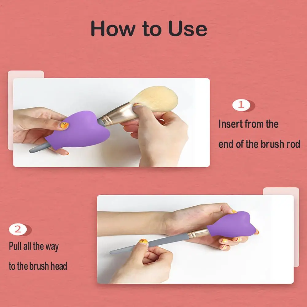 Regalos para mujer, tapa protectora para brochas de maquillaje con forma de corazón, cubiertas para brochas de maquillaje, estuche organizador para brochas de sombra de ojos, soporte para brochas de maquillaje